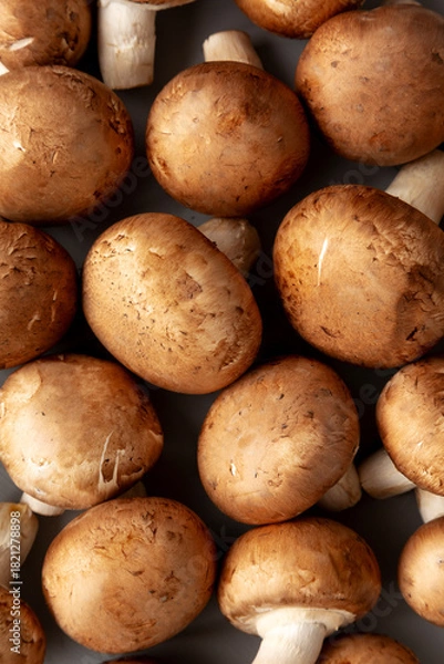 Fototapeta Raw Royal Brown Champignons Ready to Cook