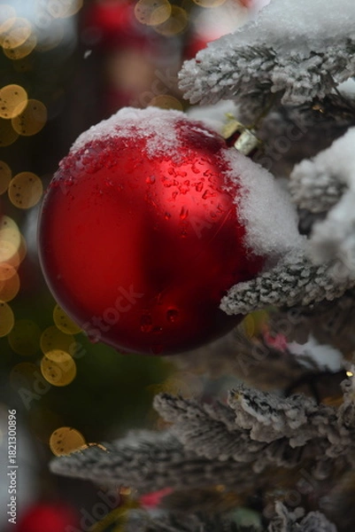 Obraz red christmas ball