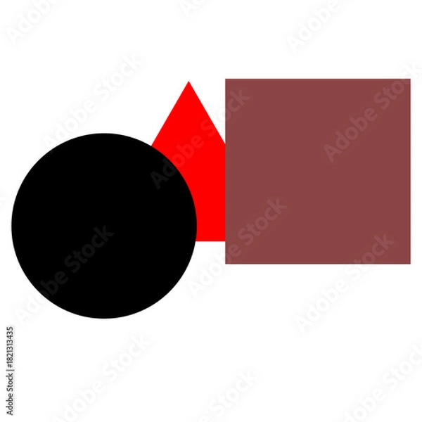 Obraz Overlapping Geometric Shapes Circle Triangle Square Vector