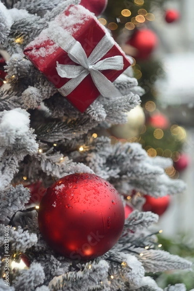 Obraz red christmas ball