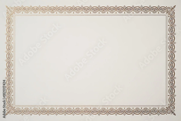 Obraz Textured Golden Scrollwork Border on White Background