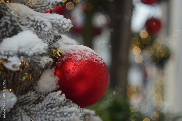 Obraz red christmas ball