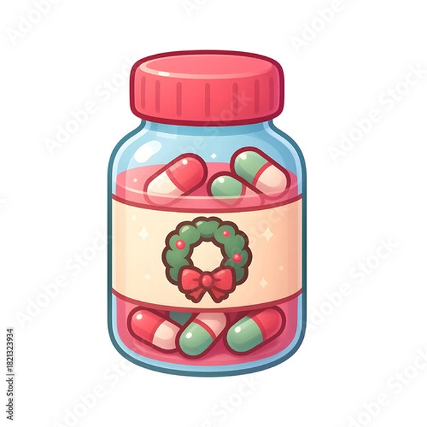 Obraz Christmas pill bottle