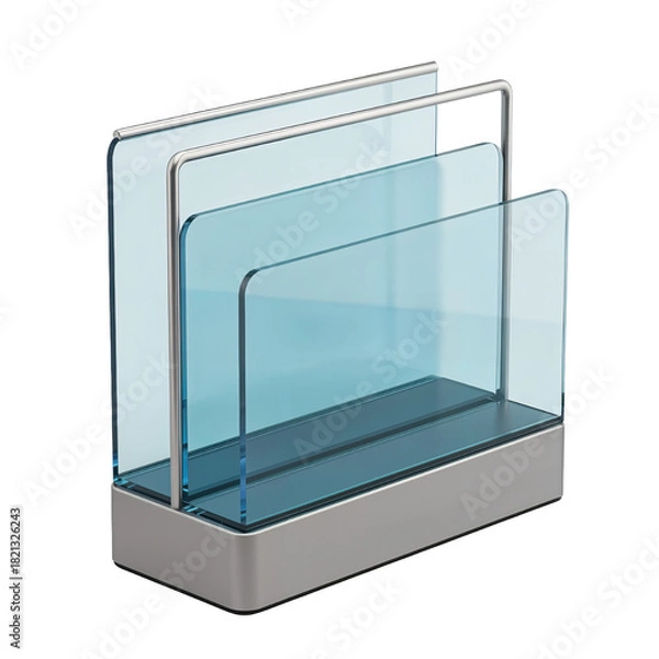Obraz Modern Transparent Glass Document Organizer Stand