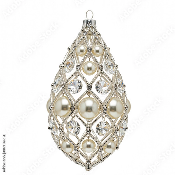 Obraz Elegant Crystal and Pearl Christmas Tree Ornament