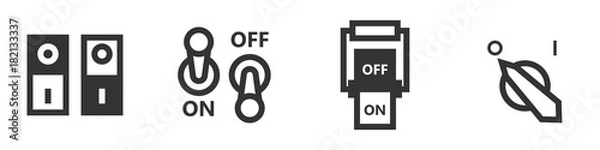 Fototapeta Set of four switch icons in simple style.