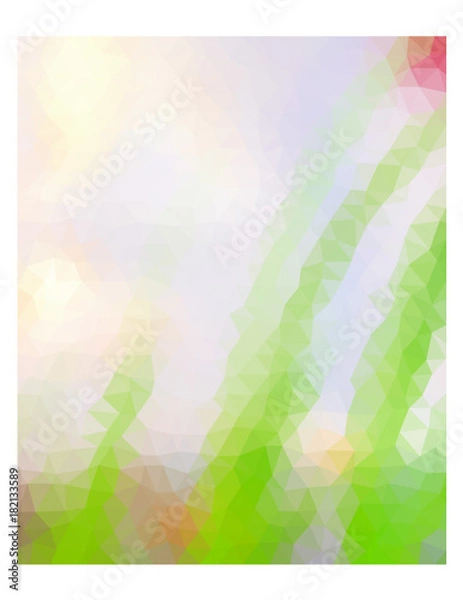 Obraz Multicolor white and green triangles.