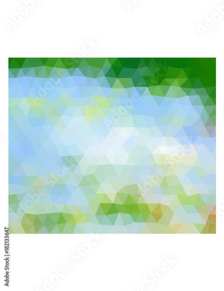 Obraz Multicolor blue and green triangles.