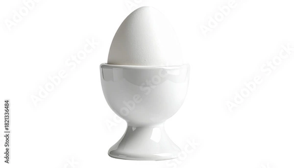 Fototapeta White Ceramic egg holder creating kitchen aesthetic on transparent background