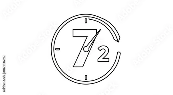 Obraz Discover the secrets of 72 hour sales with this bold outline graphic, perfect for marketing materials and social media campaigns to boost customer engagement