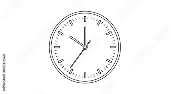 Obraz Modern clock ticking away time in a minimalist design, perfect for planning and time management projects with a clean, contemporary aesthetic