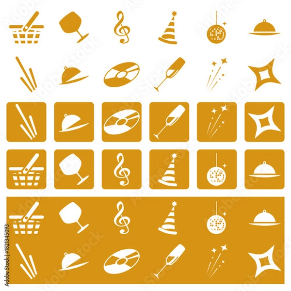 Obraz Set of fully editable vector party icons