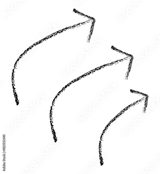 Fototapeta Hand-Drawn Curved Arrow Sketch on Transparent Background
