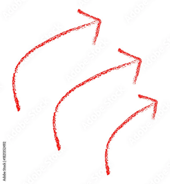 Fototapeta Hand-Drawn Curved Arrow Sketch on Transparent Background
