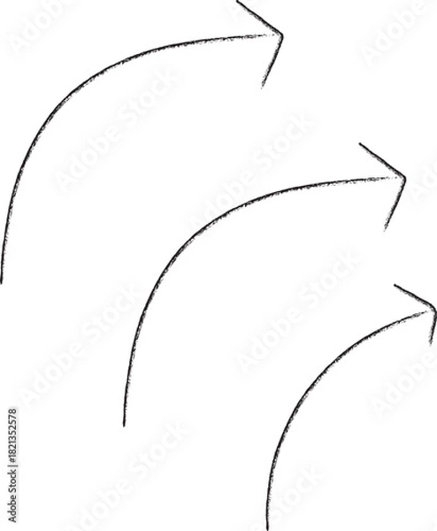 Fototapeta Brush Stroke Hand-Drawn Arrows – Isolated Sketch Set