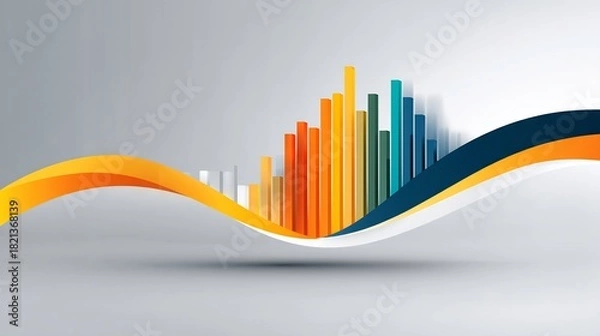 Obraz Abstract Colorful Wave Chart.
