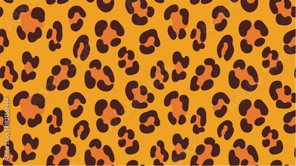 Fototapeta Leopard repeatable seamless pattern, warm Africans earthy palette. Ideal for textile printing, fashion design, fabric production, wallpapers, and surface design projects. 