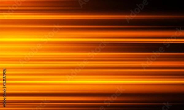 Fototapeta Black and orange modern abstract background with yellow glowing movement and high-speed light effect. Vector illustration