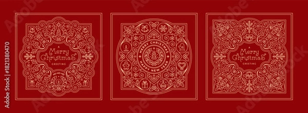 Fototapeta Christmas labels set