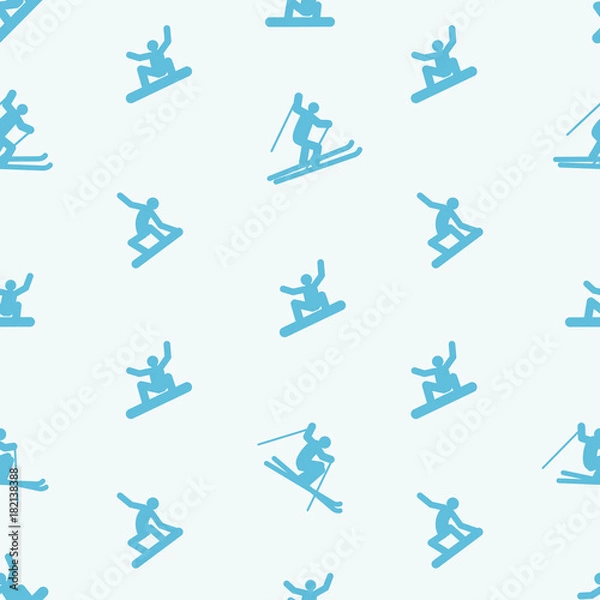 Obraz Pattern background seamless skiing.