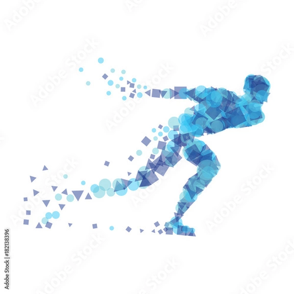 Obraz Silhouette speed skater.