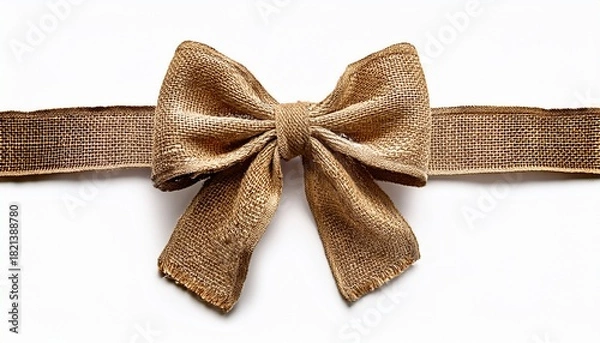 Fototapeta Burlap Rope Bow Isolated On White Background