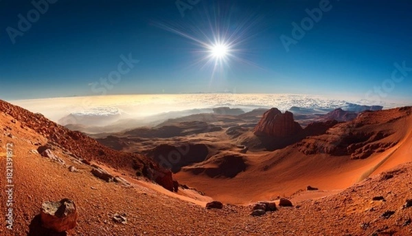 Fototapeta Landscape On An Extrasolar Planet Ai Generated