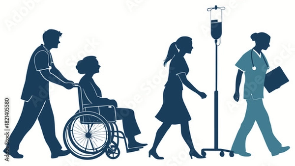 Obraz Dedicated medical team caring for patient with professionalism and compassion, offering support and treatment