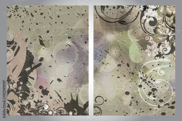 Fototapeta unique creative grunge flower background