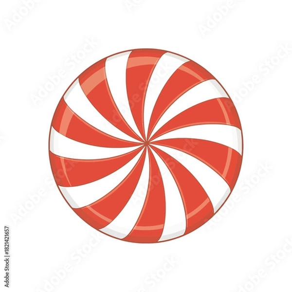 Fototapeta Delightful peppermint candy swirl, perfect for holiday treats and festive celebrations, offering a sweet, nostalgic touch, originally created as scalable vector art