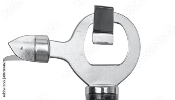 Obraz Metal can opener kitchen tool with a bottle opener Isolated on transparent background, png.