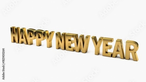Obraz 3d golden new year