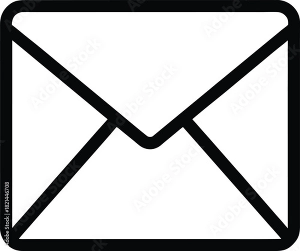 Obraz Mail Envelope Icon Outline  vector on white background
