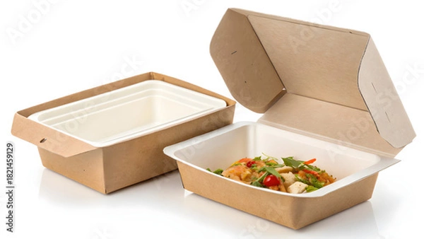 Fototapeta Enjoy fresh food on the go with these eco friendly containers, perfect for takeout, delivery, or meal prep, keeping food fresh and delicious