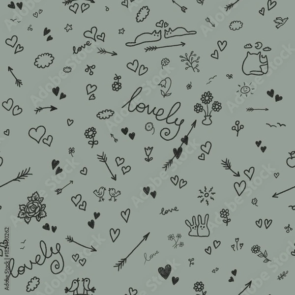 Fototapeta seamless pattern with music notes