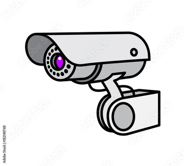 Fototapeta Security Camera. Vector Illustration Of A  Surveillance Camera.