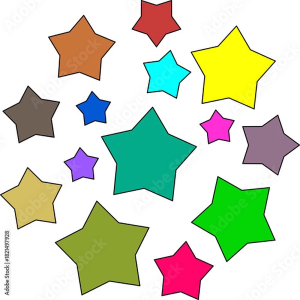 Fototapeta Colorful Stars Pattern on White Background