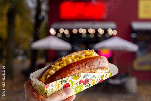 Obraz Hot Dog with with corn