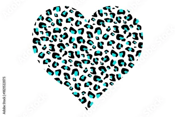 Obraz Heart with leopard print isolated on white background