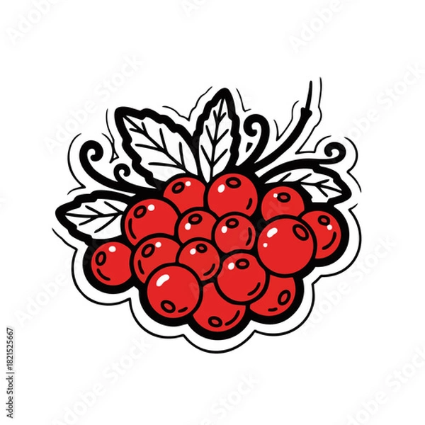 Fototapeta Vibrant Red Berries A Delicious and Eye-Catching Illustration for Design Projects