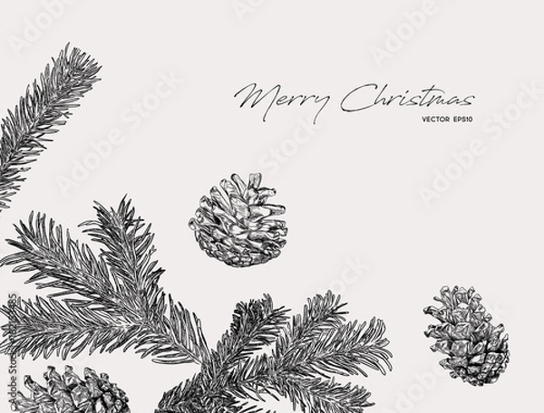 Fototapeta christmas concept hand draw sketch vector.