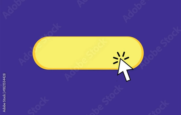 Obraz Click Here button with pointer clicking. Web button. Click button icon.