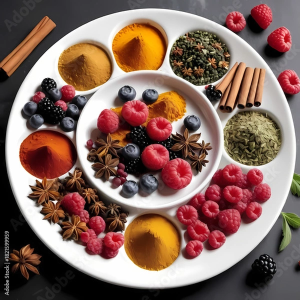 Fototapeta muesli with berries