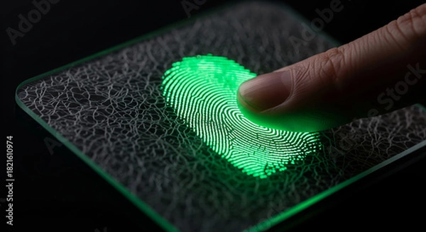 Obraz Thumb Scanning Bio-Luminescent Surface