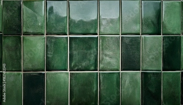 Obraz vertical dark green glazed ceramic wall tiles with rustic finish