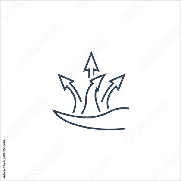 Obraz Dynamic rip current icon for ocean safety and marine graphics