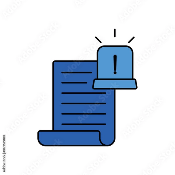 Fototapeta Incident Report icon outline editable stroke line drawing eps.