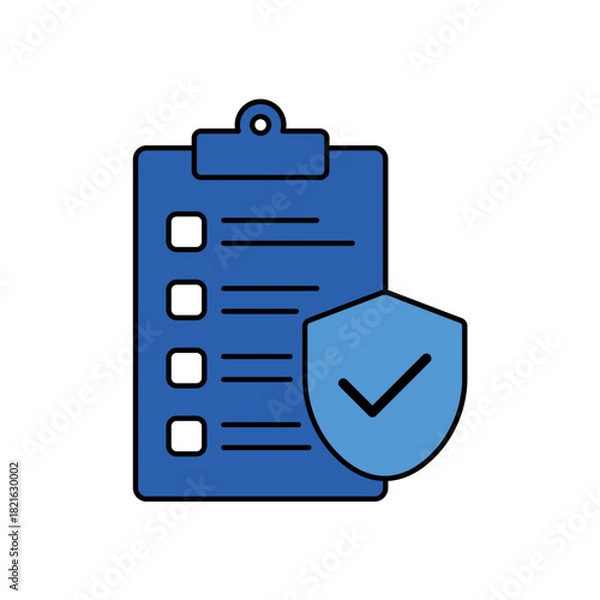 Fototapeta Safety Protocol icon outline editable stroke line drawing eps.