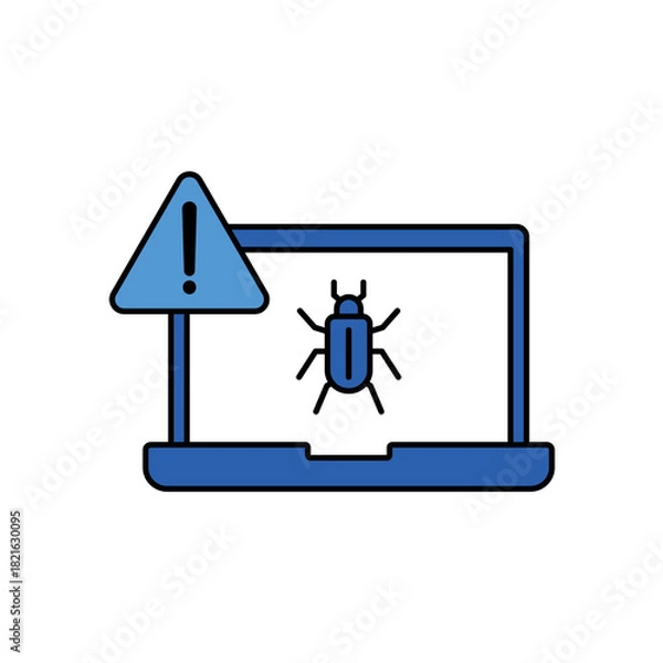 Fototapeta Alert System icon outline editable stroke line drawing eps.