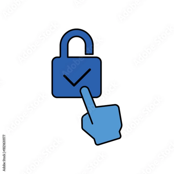 Fototapeta Access Control icon outline editable stroke line drawing eps.